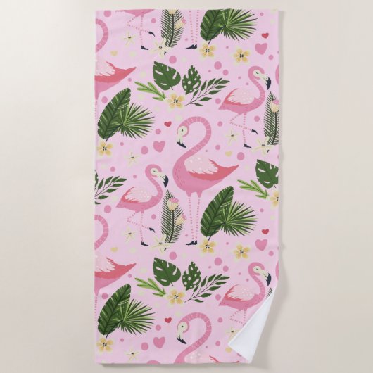 Serviette De Plage Collection Été Flamingo Un Design 8 (Devant)