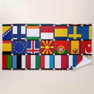 Serviette De Plage Collection internationale des drapeaux, drapeaux d