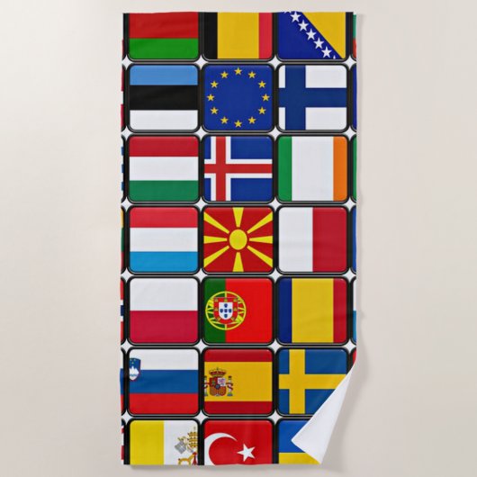 Serviette De Plage Collection internationale des drapeaux, drapeaux d (Devant)