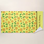 Serviette De Plage Collection Poires Dorées Jaune Clair (Devant)