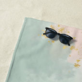 Serviette De Plage Collection Populaire Abstraite Rose Pâle Menthe (En situation)