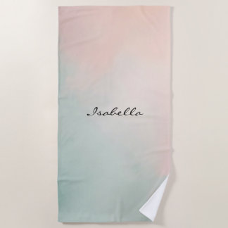Serviette De Plage Collection Rose Pâle Menthe Abstraite Populaire