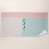 Serviette De Plage Collection Rose Pâle Menthe Abstraite Populaire (Devant)