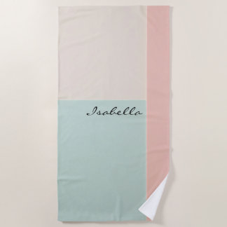 Serviette De Plage Collection Rose Pâle Menthe Abstraite Populaire