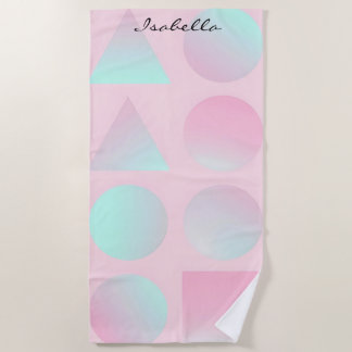Serviette De Plage Collection Tendance Abstraite Rose Pâle Menthe