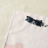 Serviette De Plage Collection Tendance Abstraite Rose Pâle Menthe (En situation)