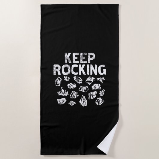 Serviette De Plage Collectionneur de roches - Continuez à rouler (Devant)