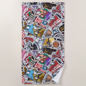 Serviette De Plage College Dynamic Art Urban Graffiti motif (Devant)