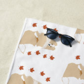 Serviette De Plage Collie Dog, Feuilles d'automne (En situation)