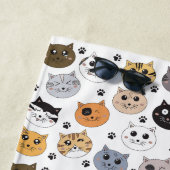 Serviette De Plage Coloré Cute Funny Chats & Motif Paw (En situation)