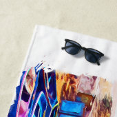 Serviette De Plage Coloré Maroc Voyage Aquarelle (En situation)