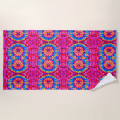 Serviette De Plage Coloré Motif Cravate-teint bohème (Devant)