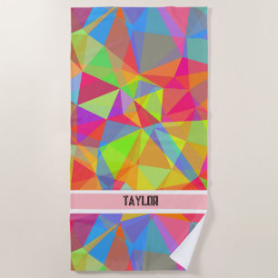 Serviette De Plage Coloré Prisme géométrique Kaleidoscope arc-en-ciel