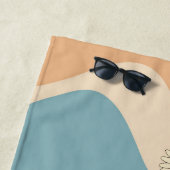 Serviette De Plage Coloré Retro Waves & Daisies Motif (En situation)