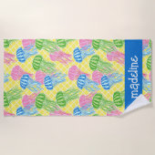 Serviette De Plage Coloré Tropical Jellyfish Motif Personnalisé (Devant)