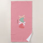 Serviette De Plage Coloré "XOXO" Saint-Valentin (Devant)