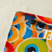 Serviette de plage colorée Evil Eye (En situation)