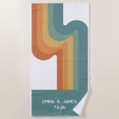 Serviette de plage colorée Mariage tendance (Devant)