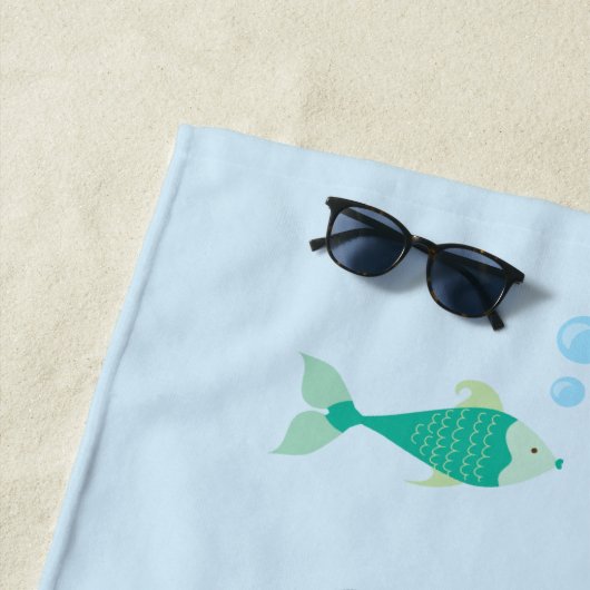 Serviette de plage colorée Mermaids (En situation)