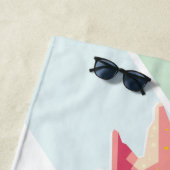 Serviette de plage colorée Pop Art Rooster (En situation)