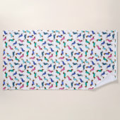 Serviette de plage colorée teckel (Devant)