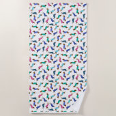 Serviette de plage colorée teckel (Devant)