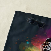 Serviette De Plage Colorful Bold Guitare Abstraite peinture (En situation)