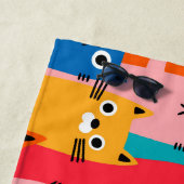 Serviette De Plage Colorful cats (En situation)