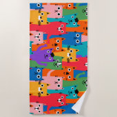 Serviette De Plage Colorful cats (Devant)