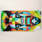 Serviette De Plage Colorful Donkey Geometric Art Abstract (Devant)