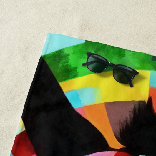 Serviette De Plage Colorful Donkey Geometric Art Abstract (En situation)