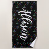 Serviette De Plage Colorful dragonflies personalized beach towel (Devant)