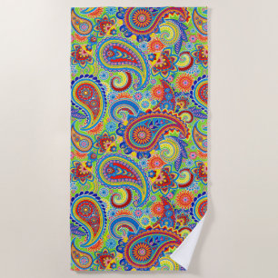 Serviette De Plage Colorful ethique floral paisley motif