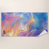 Serviette De Plage Colorful opal swirly flowing marble texture (Devant)