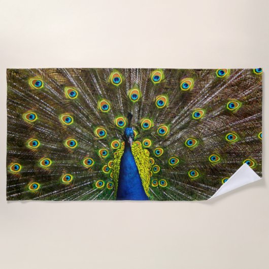 Serviette De Plage Colorful peacock (Devant)