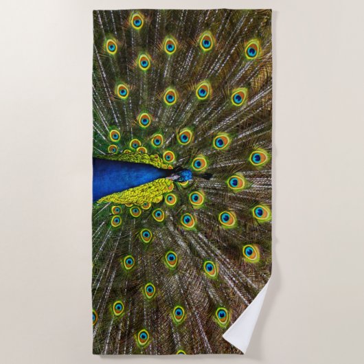 Serviette De Plage Colorful peacock (Devant)
