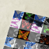 Serviette De Plage Colourful Butterfly Plaid Tartan Check Design  (En situation)