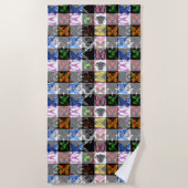 Serviette De Plage Colourful Butterfly Plaid Tartan Check Design  (Devant)