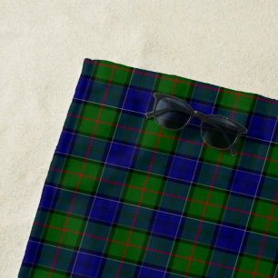 Serviette De Plage Colquhoun tartan bleu vert plaid