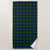 Serviette De Plage Colquhoun tartan bleu vert plaid (Devant)