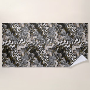 Serviette De Plage Combiné, ethnique, africain.