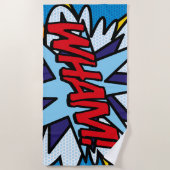 Serviette De Plage Comic Book couleur typographique moderne WHAM (Devant)
