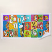 Serviette De Plage Comics de noms personnalisés (Devant)