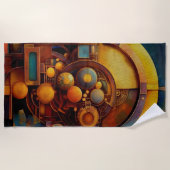 Serviette De Plage Composition d'orbite mécanique Steampunk (Devant)