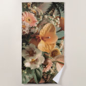 Serviette De Plage Composition florale d'anthurium et de fleurs tropi (Devant)