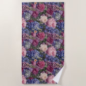 Serviette De Plage Composition florale dense de jardin anglais (Devant)