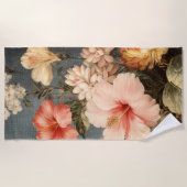Serviette De Plage Composition florale vintage vibrante (Devant)
