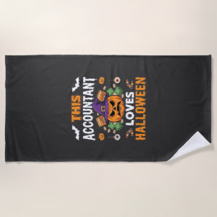 Serviette De Plage Comptable Aime Halloween Citrouille Comptable Desi