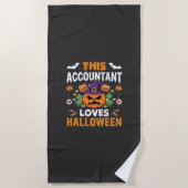 Serviette De Plage Comptable Aime Halloween Citrouille Comptable Desi (Devant)