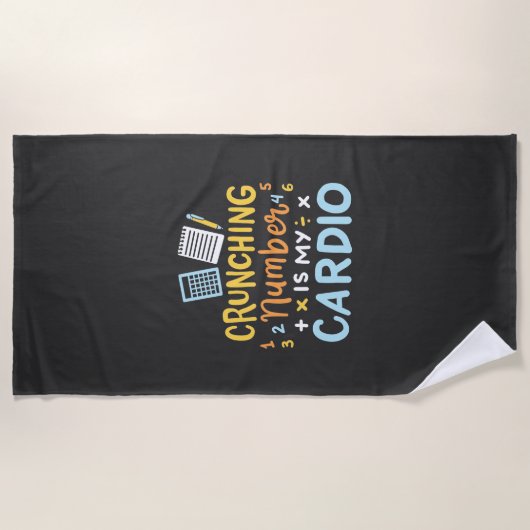 Serviette De Plage Comptable Crunching Number Est Mon Cardio (Devant)